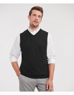 R-R-716M-0-Men's V-Neck Sleeveless Knitted Pullover 2